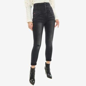 Miss Sixty Jeans Ultra High Waist Y2K Corset Skinny Glenda MS3 Cropped Denim 28